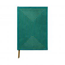 image of green suede hardcover journal