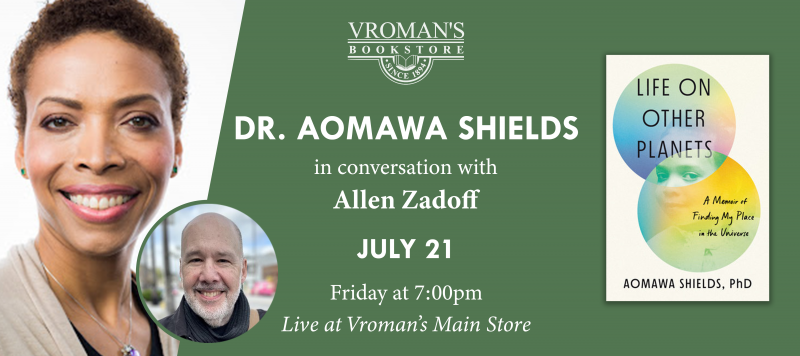 Author Dr Aomawa Shields event details for July 21 at 7pm