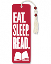 Eat Sleep Read Beaded Bookmark