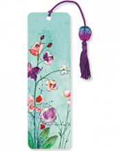 image of Fuchsia Blooms Beaded Bookmark