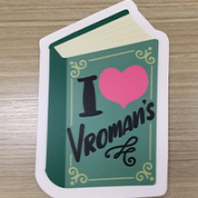I Heart Vroman's Sticker (Green book with black writing)